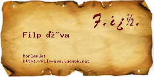 Filp Éva névjegykártya